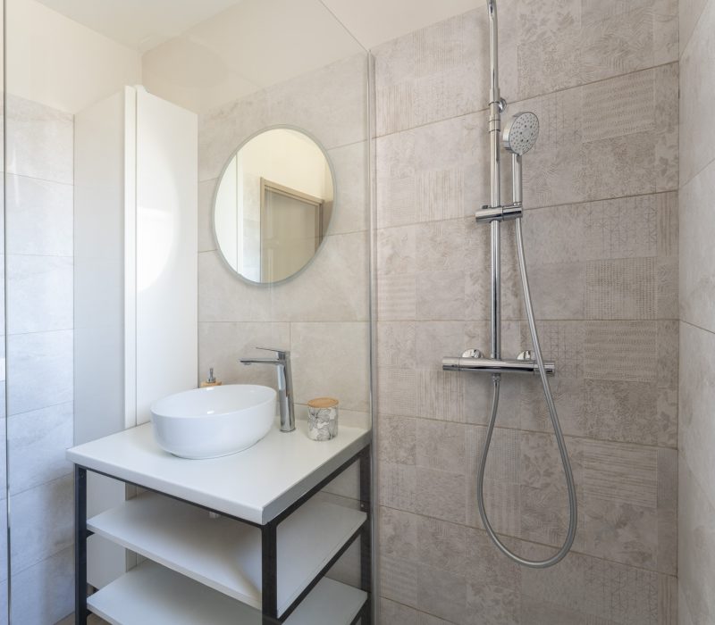 salle de bain avec douche